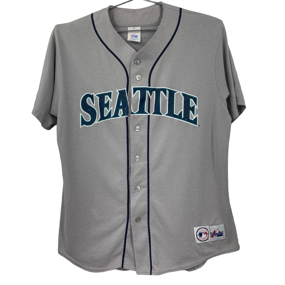 VTG Majestic Seattle Mariners Baseball Jersey Made in USA‎ Men’s Size Large Grey